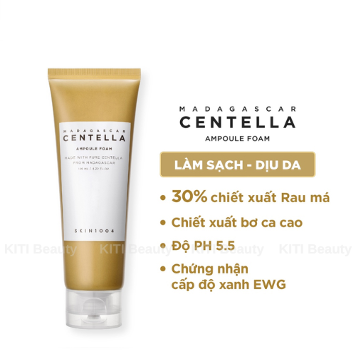 Sữa Rữa Mặt Tạo Bọt Skin1004 Làm Sạch Sâu, Dịu Nhẹ Chiết Xuất Rau Má Madagascar Centella Ampoule Foam 125ml